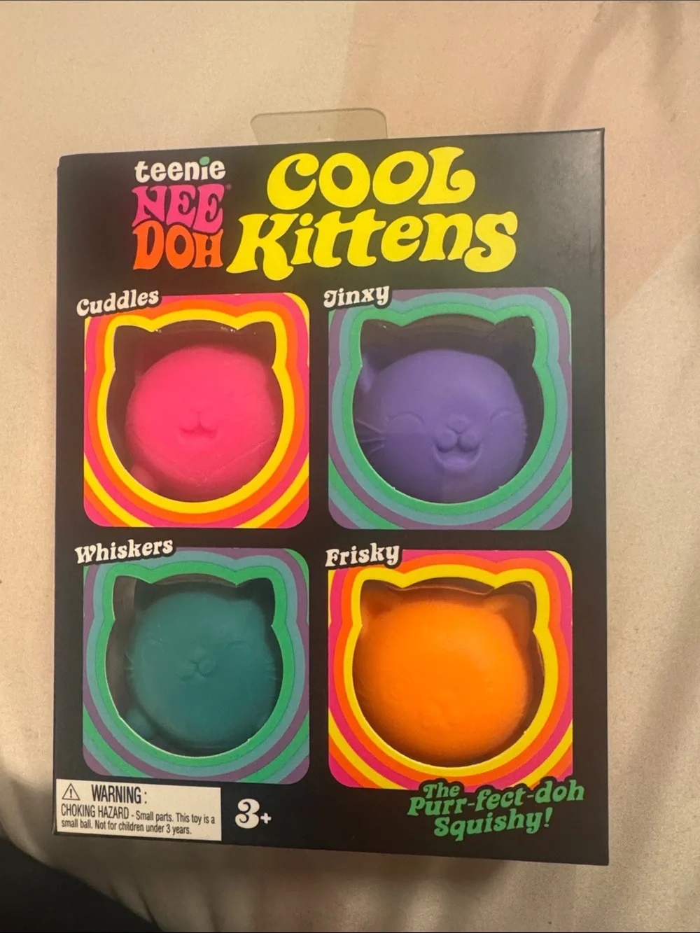 Needoh Cool Kittens Squishy Set - Pink, Purple, Teal, Orange
